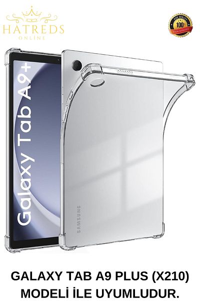Hatreds Samsung Galaxy Tab A9+ X210 Case Transparent Design Corner Airbag Protection Case