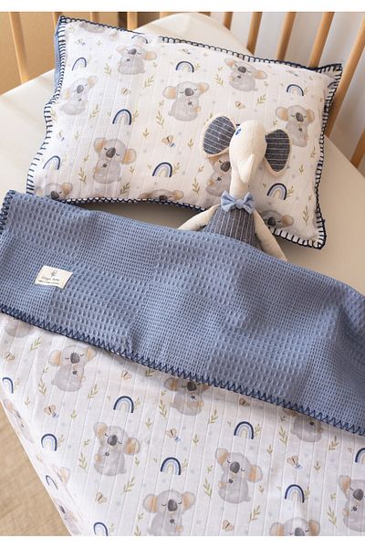 lizayn home Waffle Müzlemin Pike Cover 100X100 and Pillow Case 35X45 100% Cotton, Eco-Teks Certified