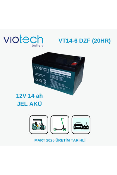 VİOTECH 12v 14ah Jel Akü - (MART 2025 ÜRETİM) Elektrikli Araçlar Için (SCOOTE...