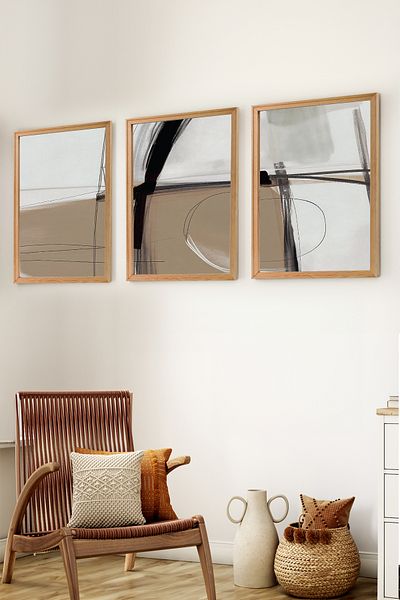 Muyika Design Premium din lemn încadrată 3-piese moderne scandinav boem stil decorativ acasă Decor Tabelul Set-SET13