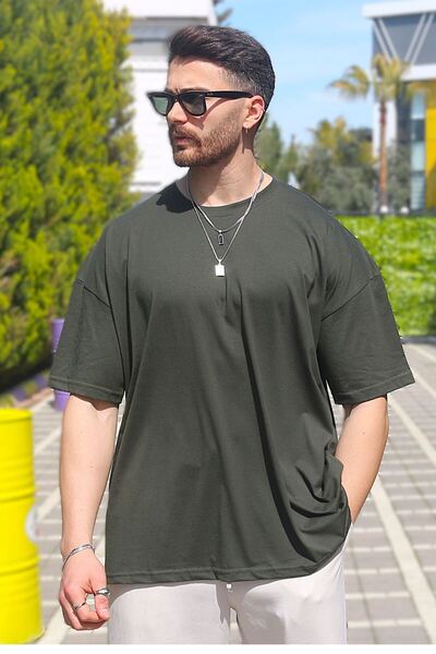 EydaMoon Ανδρικό μπλουζάκι με κοντό μανίκι με λαιμόκοψη από βιολογικό βαμβακερό ύφασμα