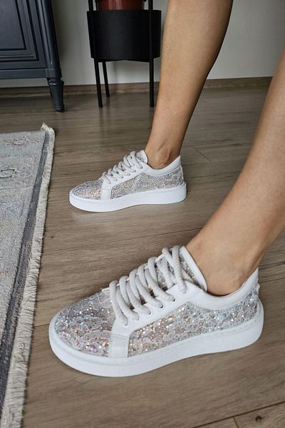 TOPUKLA 056 2081 Pantofi sport de mireasă cu pietre pentru femei cu toc