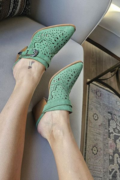 Topukla Footwear 019 502 Women's 6 cm Thick Heeled Summer Sabo Slippers