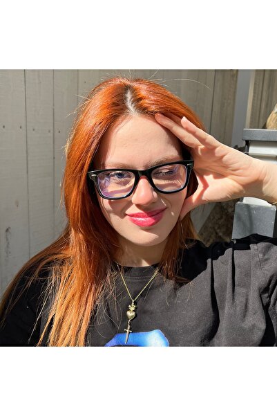 NOYZZ Wang Mavi Işık Korumalı Eğimli Siyah Kemik Blueblock Gözlük