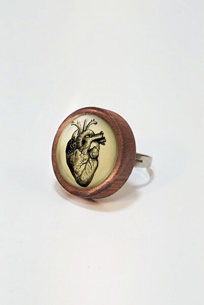 Tahtakolik خاتم خشبي على شكل قلب