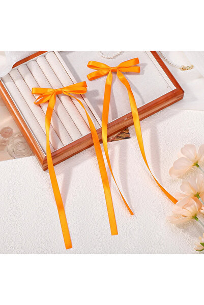 Fiyonks Atölye Saten Fiyonk Toka Saç Aksesuarı 2'li Klipsli Toka Kadın Saç To...