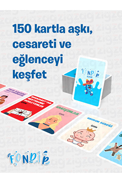 Zigzag Fondip Klasik | Eğlencenin ve Cesaretin Zirvesi | Doyasıya eğlenmek için hazır mısın? | 150 Kart