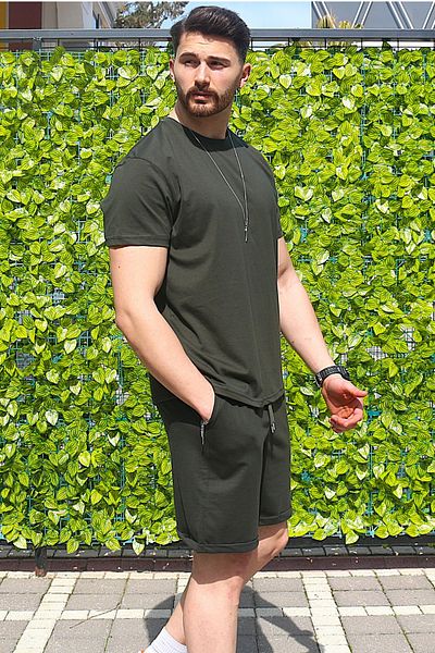 EydaMoon Men's Set of 2 Regular Lycra 100% Cotton Single Jersey Combed Cotton Fabric Summer Tracksuit Set