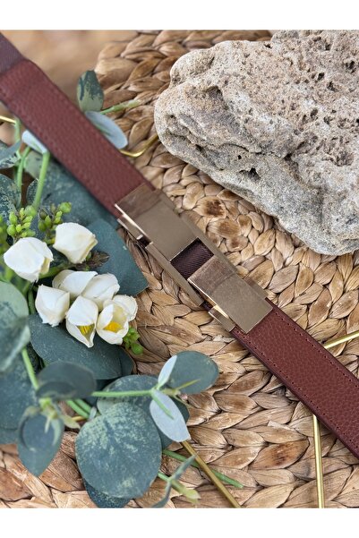 SEDEF TAKI Lastikli deri kemer gold tokalı