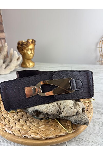 SEDEF TAKI Kahverengi gold tokalı kemer