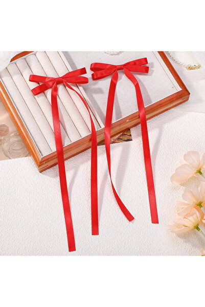 Fiyonks Atölye Saten Fiyonk Toka Saç Aksesuarı 2'li Klipsli Toka Kadın Saç To...