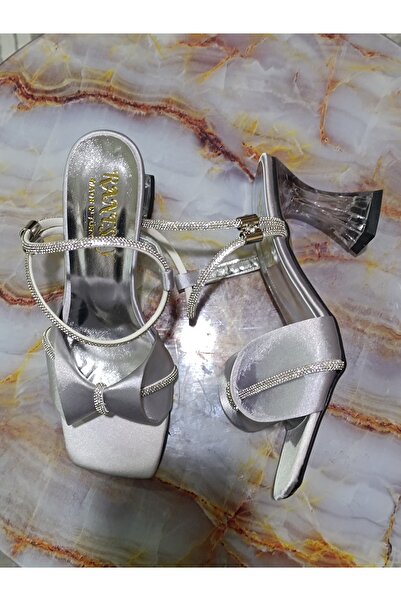 Renasay shose Women's Pink Satin Bow Sandals Heels Shoes