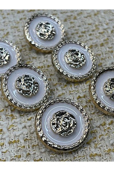ODDA TASARIM ATÖLYESİ Well-Liked White Epoxy Coating 21 mm 6 Pcs 6 Coin Process Chocolate Button