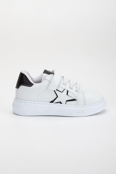 Dilimler Ayakkabı Pantofi sport pentru băieți, alb, cu velcro, model stea, talpă cusută
