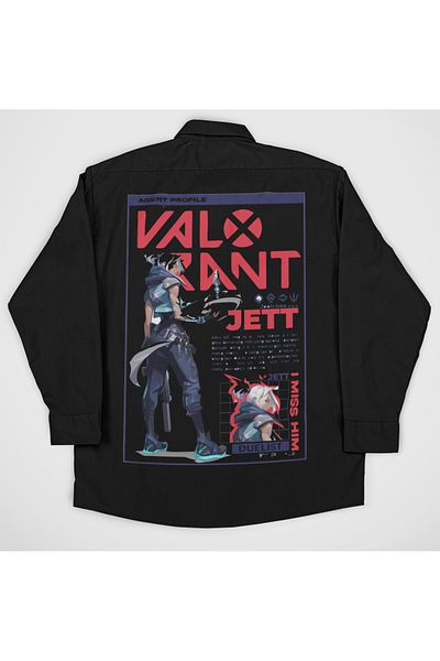 SEVBANO Vallorant Jett Duelist Character Printed Unisex Game Character Shirt