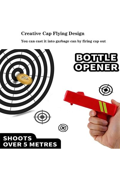 LINKLKBOY Linklkboy bottle opener, plastic/stainless steel, red/yellow, 13 x 5.5 cm