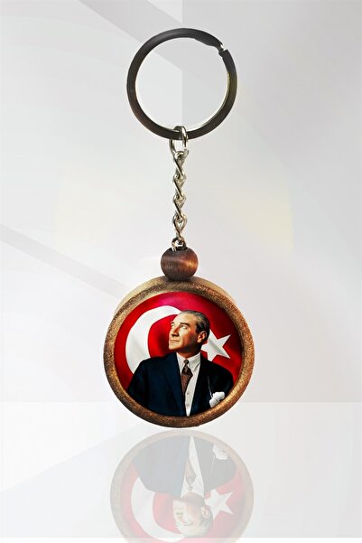 Tahtakolik Mustafa Kemal Atatürk Wooden Keychain Single Size N11.12604