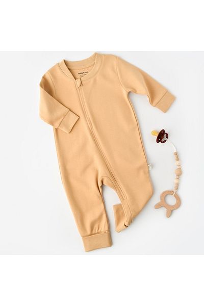 BabyCosy بذلة عضوية بسحاب خردل - Csy3036 - ريبيبي