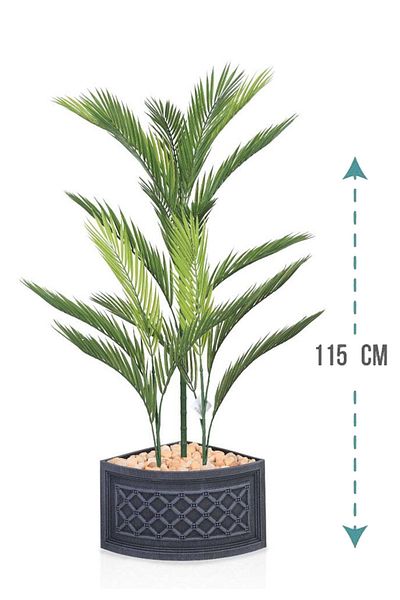 Generic Artificial Areca Palm (3 branches) with plastic corner stand