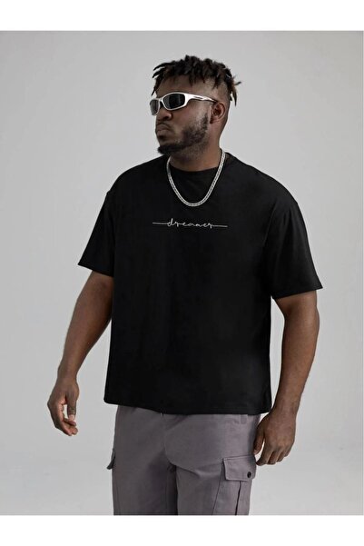 WEARTEX Men's Dreamer Printed Crew Neck Oversize Basic T-Shirt