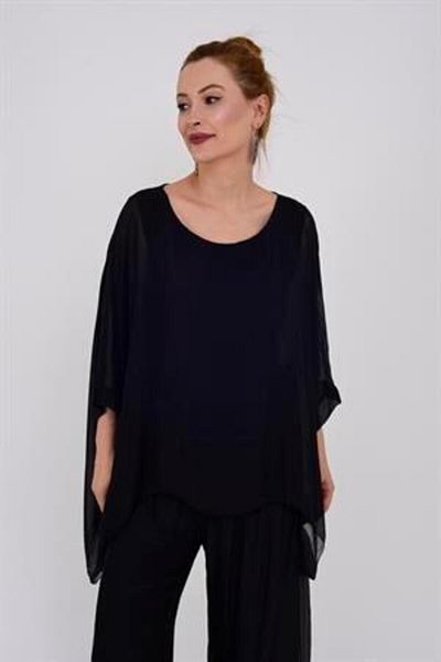 Bohem Stil Σετ μπλούζα & παντελόνι με μανίκια με ιταλική επένδυση