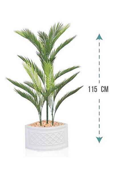 Generic Artificial Areca Palm (3 branches) with plastic corner stand