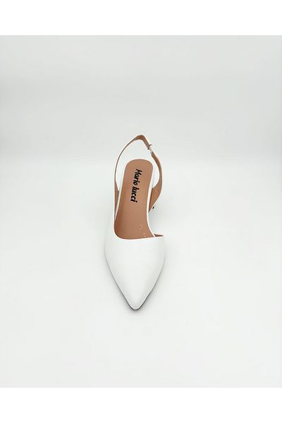 Mariolucci Women's High Heel Shoes White Leather