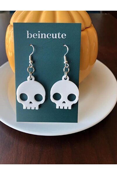 AlaSwan Kuru Kafa Temalı Renkli Figürlü Plastik Küpe - Hafif ve Eğlenceli Tasarım