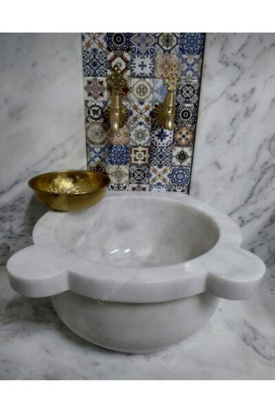 Genel Markalar Beyaz Düz Mermer Kurna Ev Banyo Dekorasyon Etka