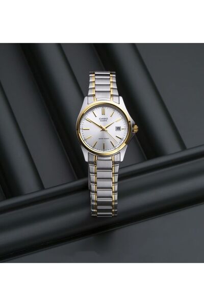 Casio ASIO LTP-1183G-7A 29mm Water Resistant Analog Watch with Stainless Steel Strap - Silver/Gold