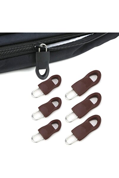 ARVALE 20 Adet Fermuar Sürgüsü Fermuar Başlığı Valiz Okul Çantası Yedek Başlık - Kahve