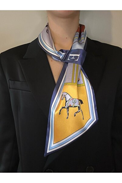 ElevaGlam Eșarfă Cravată Blue Horse E Motivată