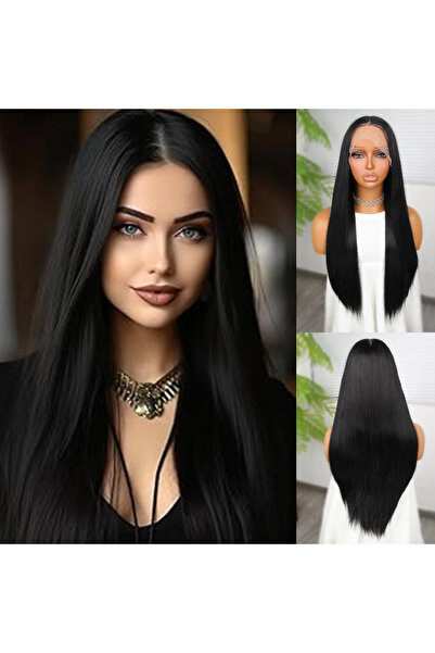 Marsilyan ieg™ Siyah Fiber Sentetik Düz Tül Peruk