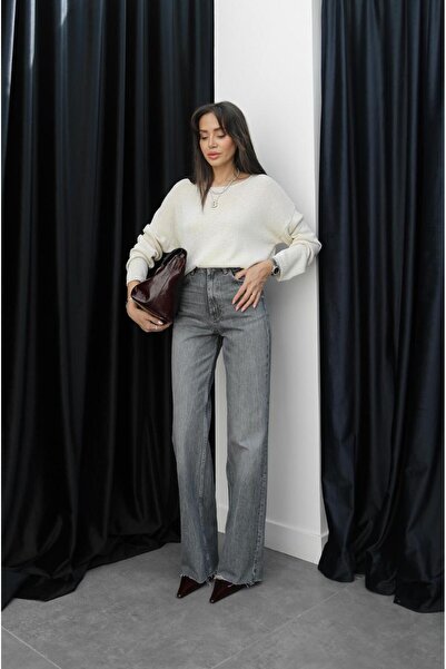 Havoş Tmavě šedé vyprané rovné džíny