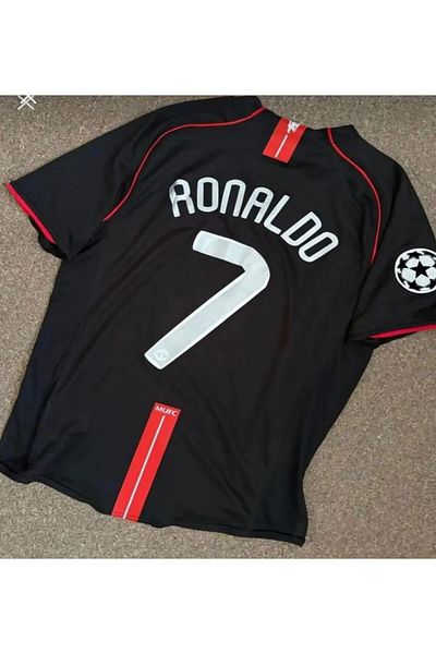 Legent Lady C.Ronaldo Black Short Sleeve Retro Nostalgia Jersey