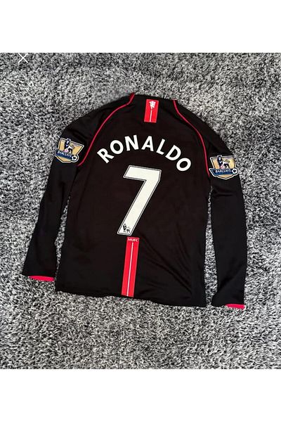 Legent Lady C.Ronaldo Black Long Sleeve Retro Nostalgia Legends Jersey 7-7