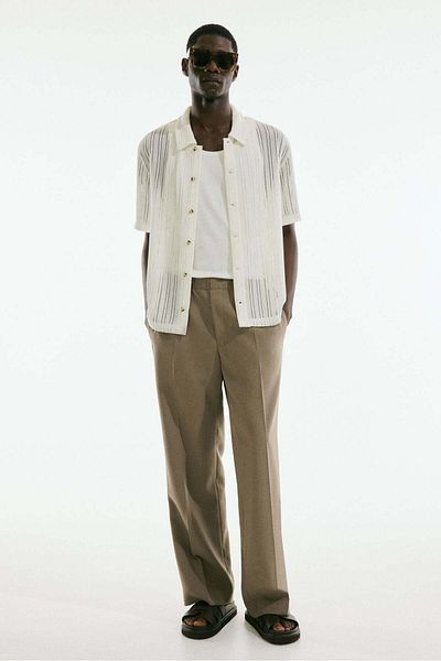 H&M Regular Fit Crochet-look Shirt