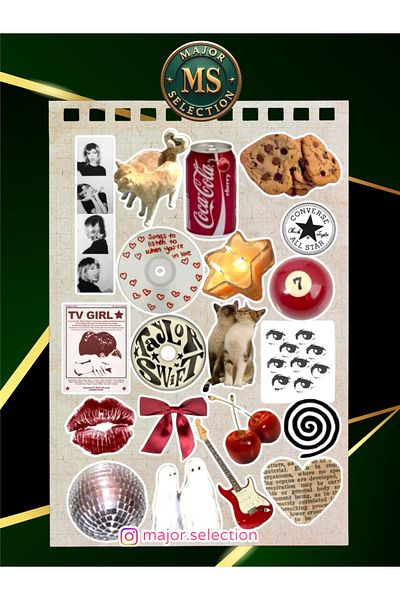 MS Major Selection Vintage Aesthetic Themed Sticker Set - Tv Girl Taylor Swift Agenda Bullet