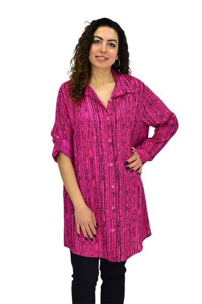 Woow Curved Sleeve Striped Women's Tunic - Bgl-st02106