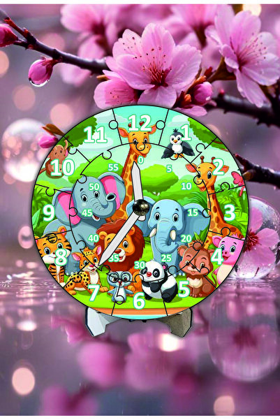 hediyyenvar Ahşap Eğitici Puzzle Saat, Puzzel Saat, Yapboz Saat