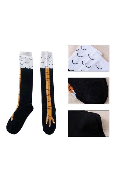 Natawear 2 Pack Chicken Feet Patterned Knee High Socks