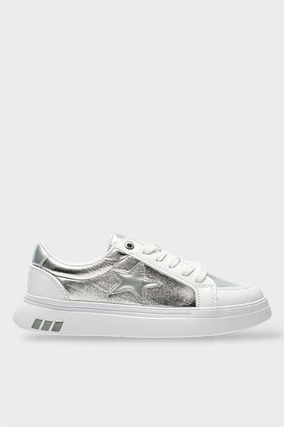 Liger Women's Star Detail Stylish Casual Sports Sneaker Shoes White - Silver