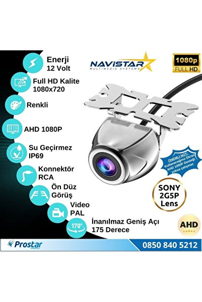 Navistar Ahd 1080P Sony 2G5P Balıkgözü 175 Derece Geniş Açılı Araç Geri Görüş Kamerası