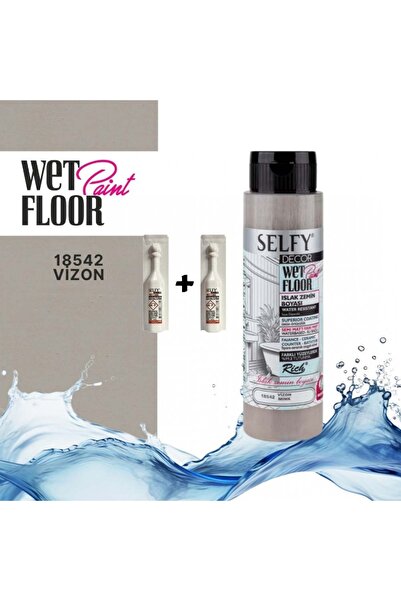 Rich SELFY DECOR ISLAK ZEMİN BOYASI 500 CC VİZON  +2 ADET KATALİZÖR