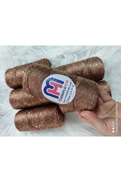 miraylahobi Simli Polyester Makrome No:4 200 gr 1 Adet Kahverengi