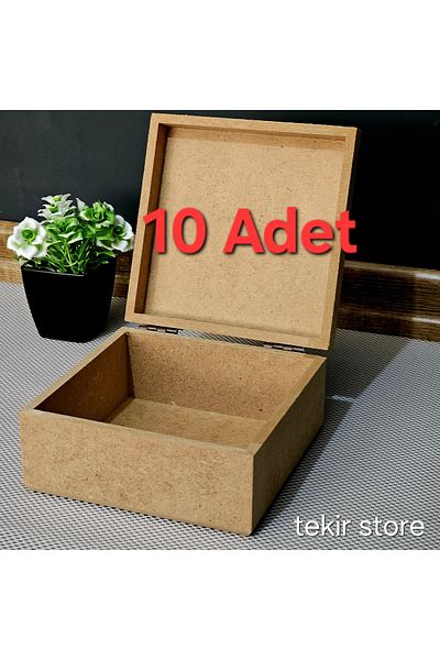 Tekir Store evinizi güzelleştirin صندوق خشبي مربع للطلاب متعدد الأغراض مع غطاء منظم صندوق تخزين طلاء هواية خام