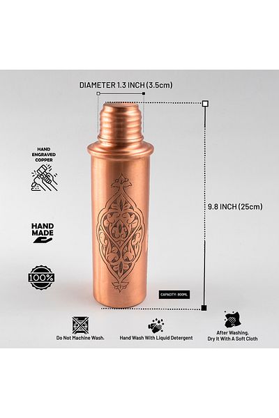 DMT COPPER HOME Motivational Water Bottle - Water Bottle Gym Water Bottle - Bpa Free