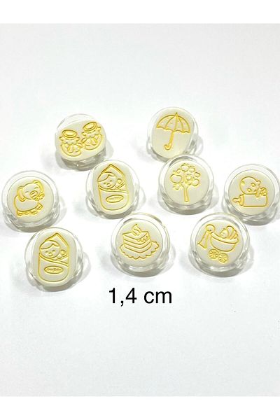 karantuhafiye Baby Button / Figured Model / 10 Pieces / Yellow / Cake