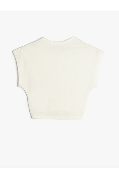 Koton Beige Sleeweless Crop T-Shirt