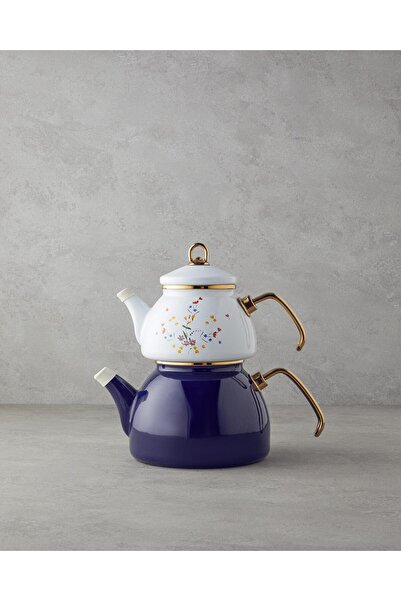 English Home إبريق شاي صغير مطلي بالمينا على شكل زهور